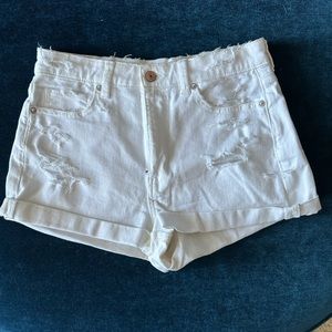American Eagle Outfitters. White Distressed Shorts. Stretch. Size 6
